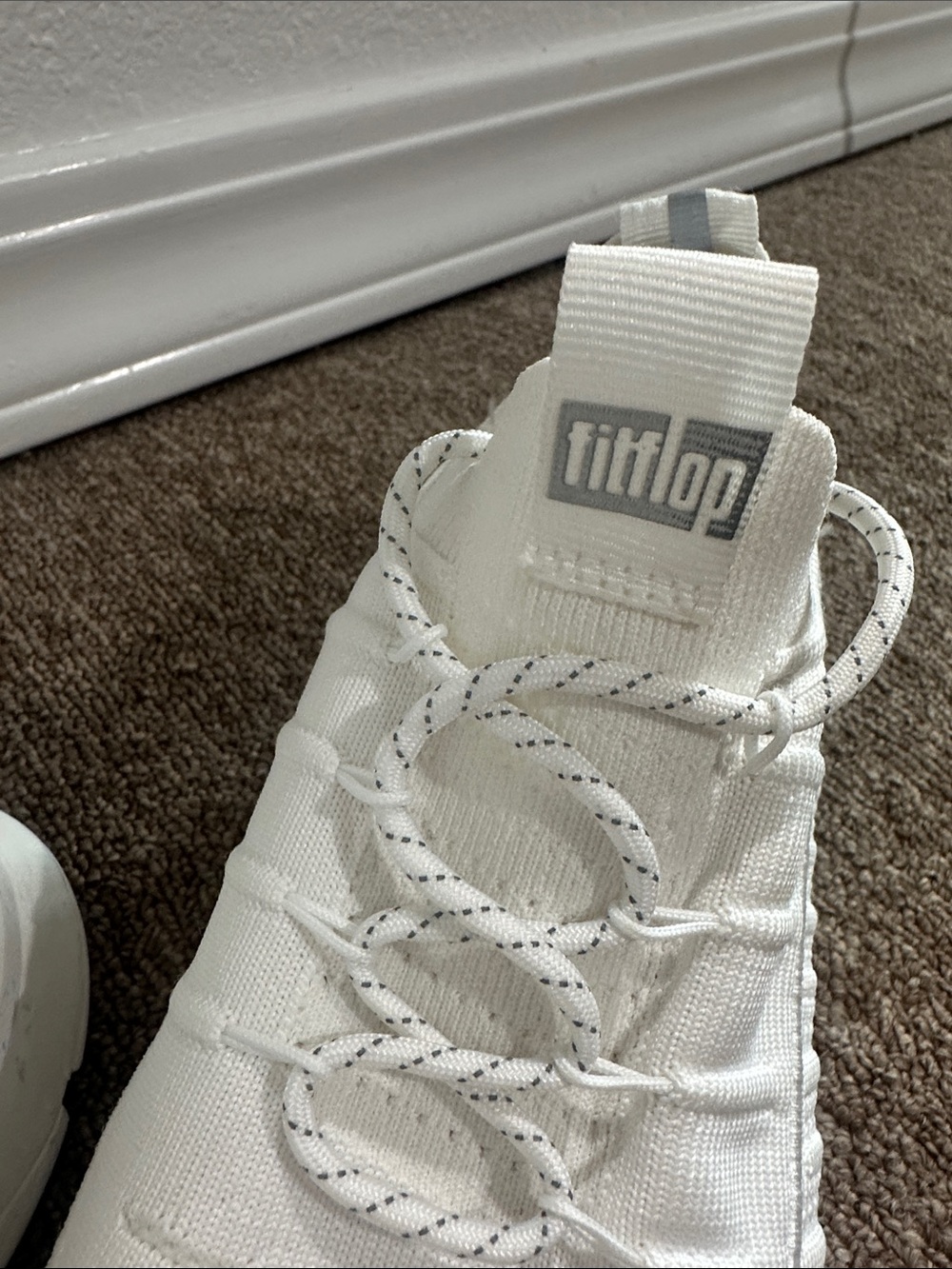 Fitflop White Knit Slip-On Athletic Sneakers - Picture 2 of 4